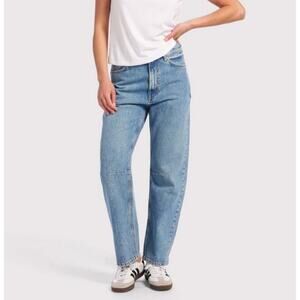 Nuuds Relaxed Taper High Rise Denim Jeans Women's 28 100% Cotton Medium Wash